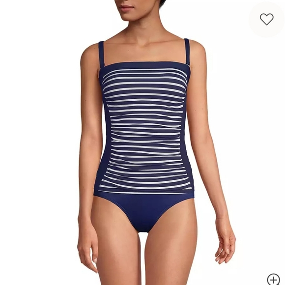 Lands' End Bandeau Tankini Swimsuit Top - Picture 2 of 5